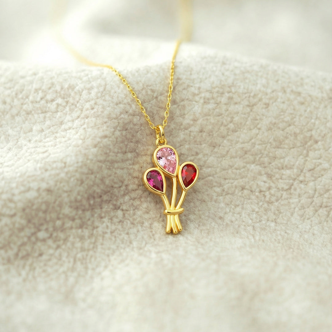 Custom 1-6 Balloon Birthstone Necklace