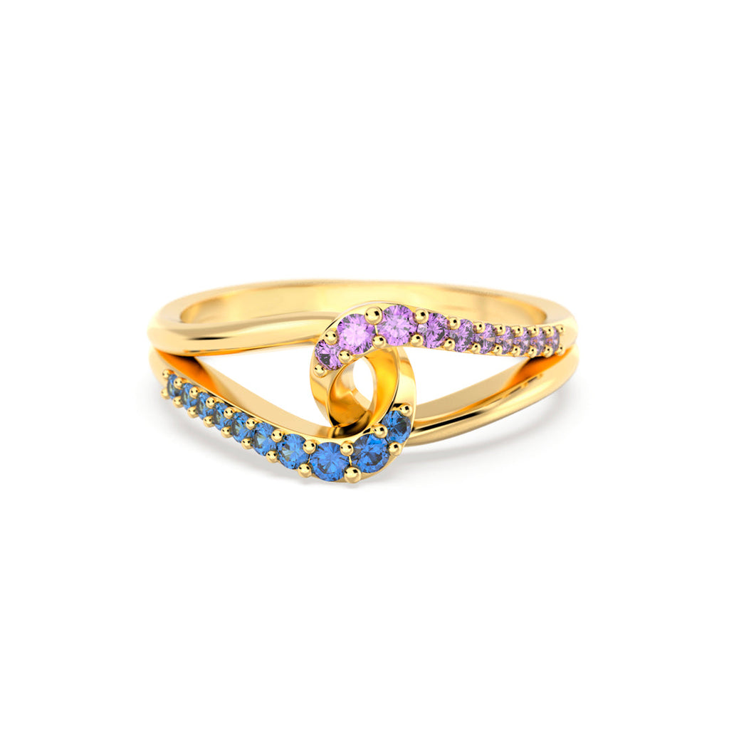 Mother-Daughter Intertwined Birthstone Ring