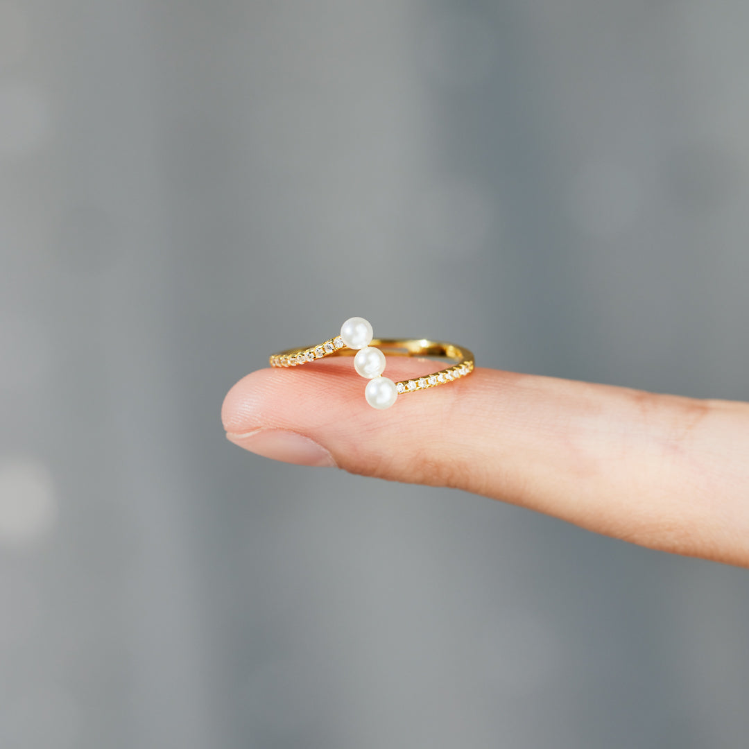 Triple Pearl Ring