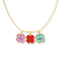 Custom 1–8 Four-Leaf Clover Birthstone Necklace