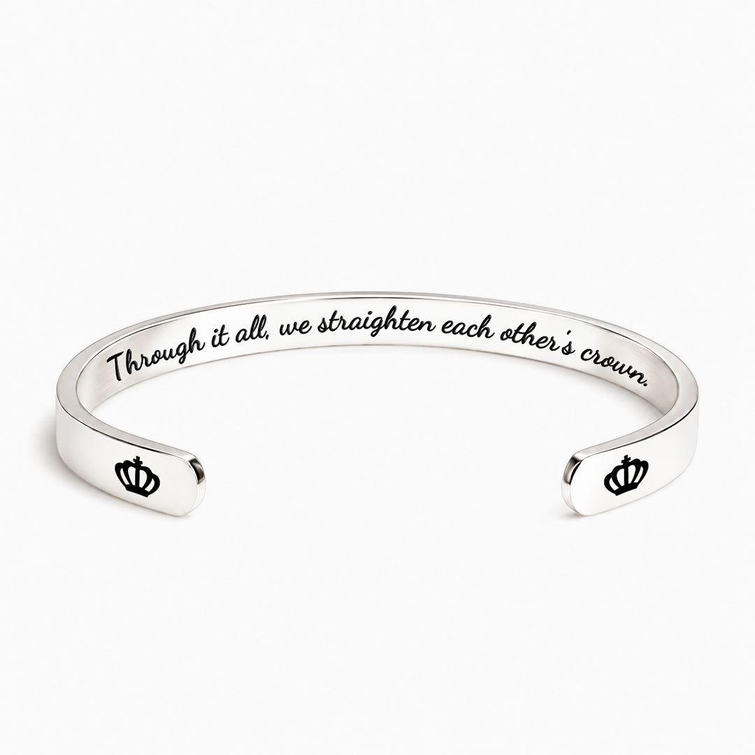 Through It All We Fix Each Other’s Crown Couple Bangle