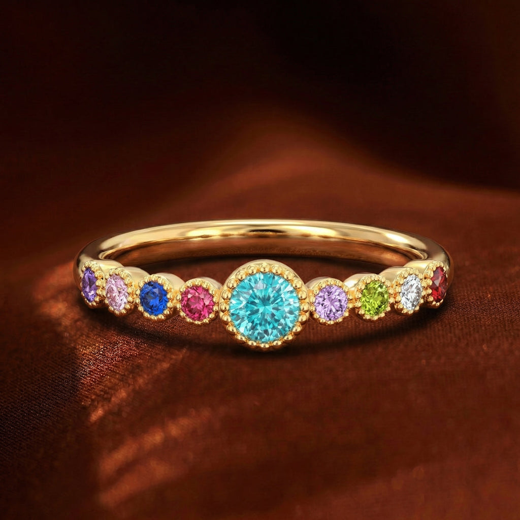 Mama & Her Mini Gang Custom 1-7 Birthstones Ring