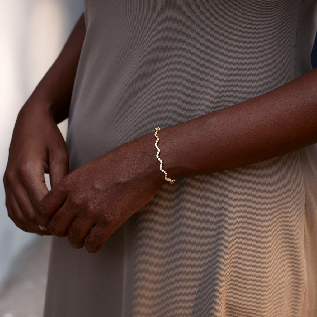Small Circle Of Female Friends Matching Crystal Wave Bracelet