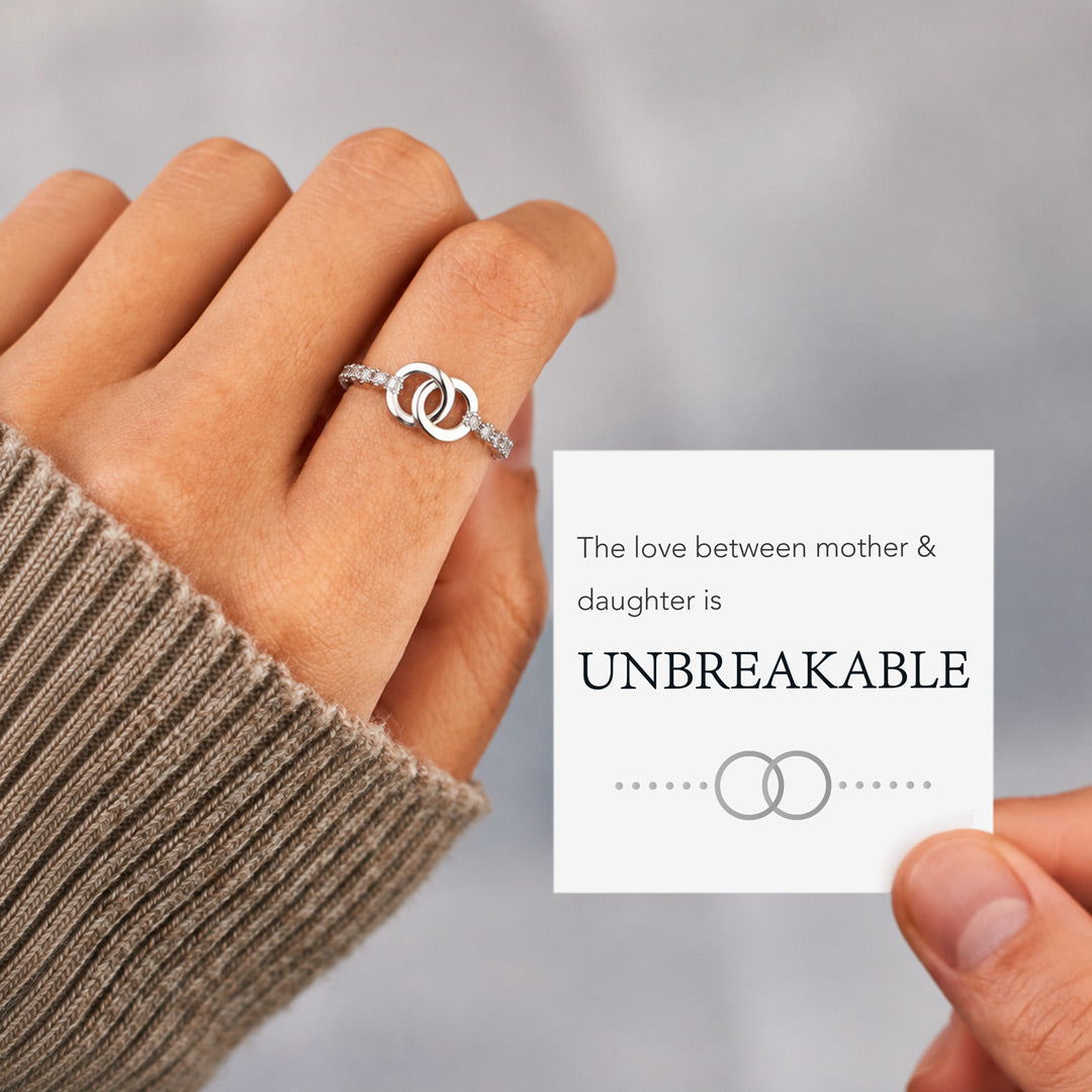 Mother & Daughter Unbreakable Love Pavé Interlocking Ring