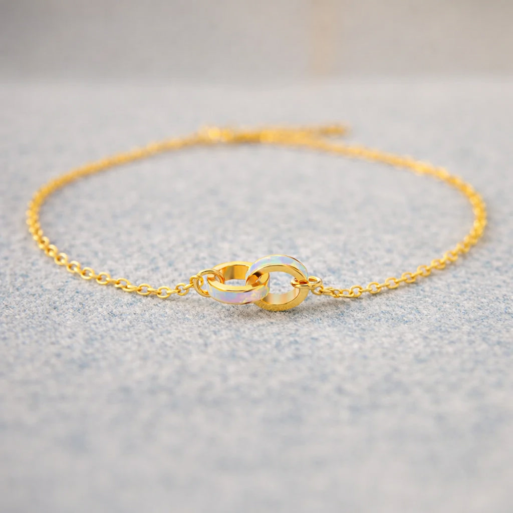 The Purest Love for Mother & Daughter Matching Opal Circle Bracelet