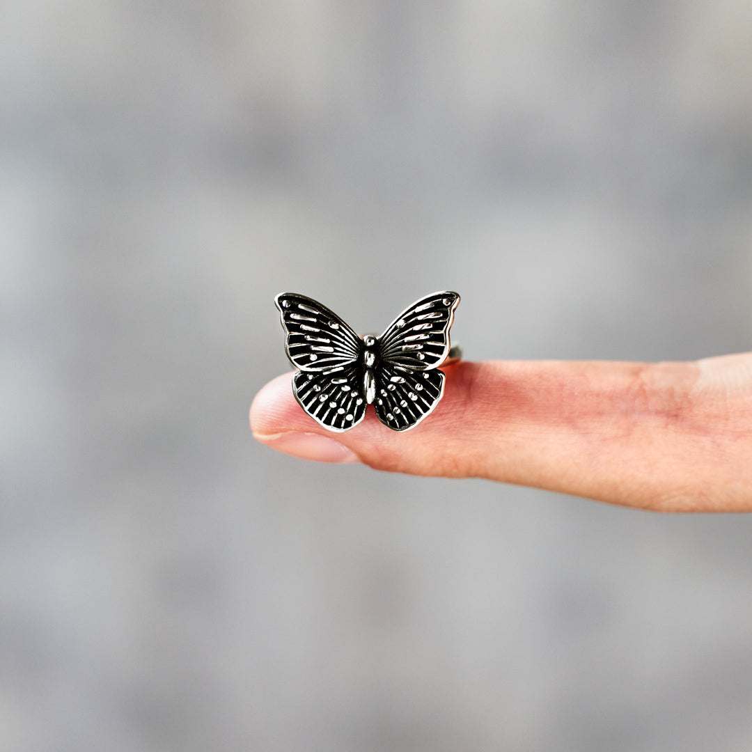 Black Butterfly Ring