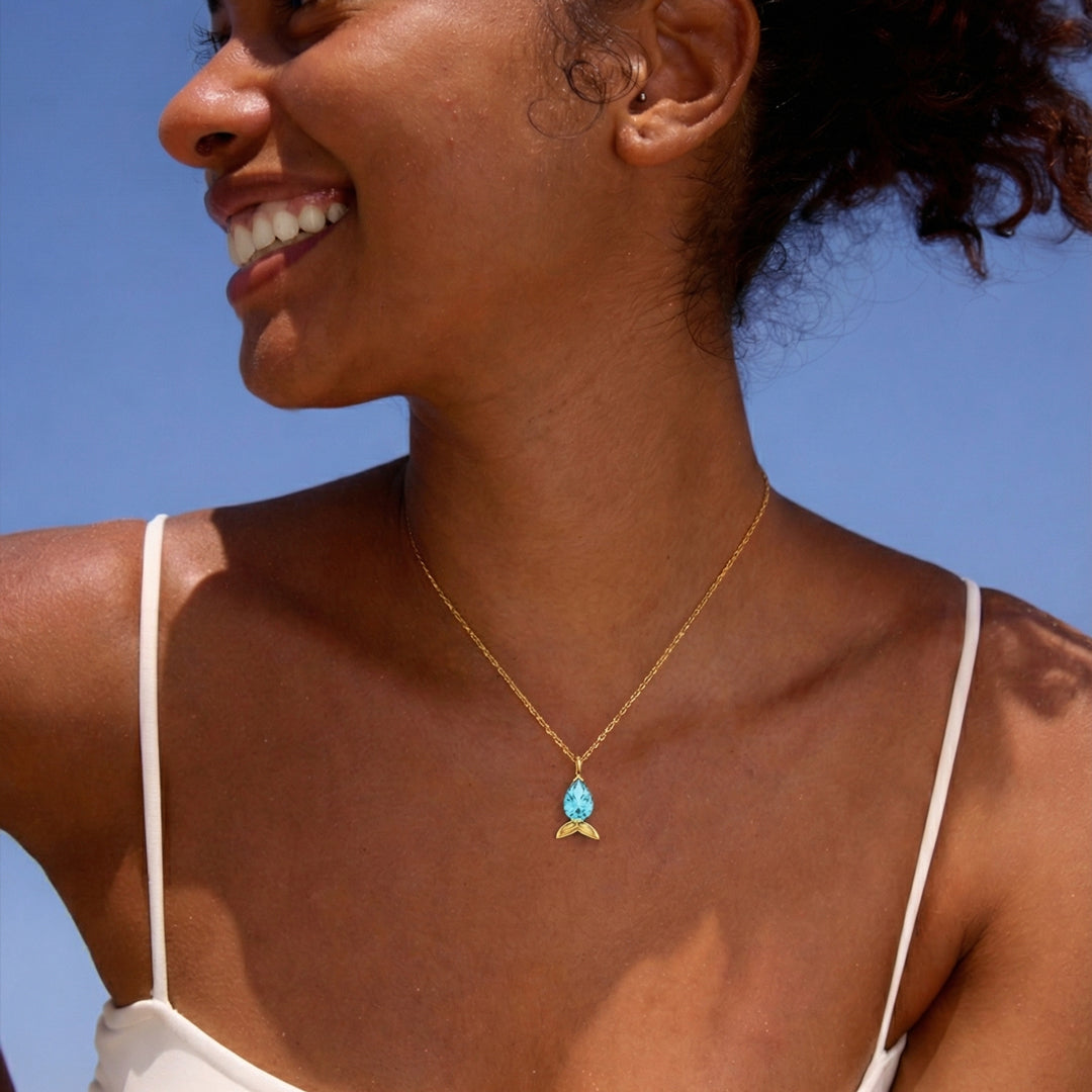 Custom 1-5 Fish Birthstone Necklace