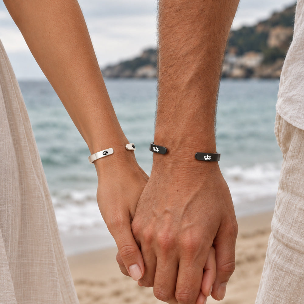 Through It All We Fix Each Other’s Crown Couple Bangle