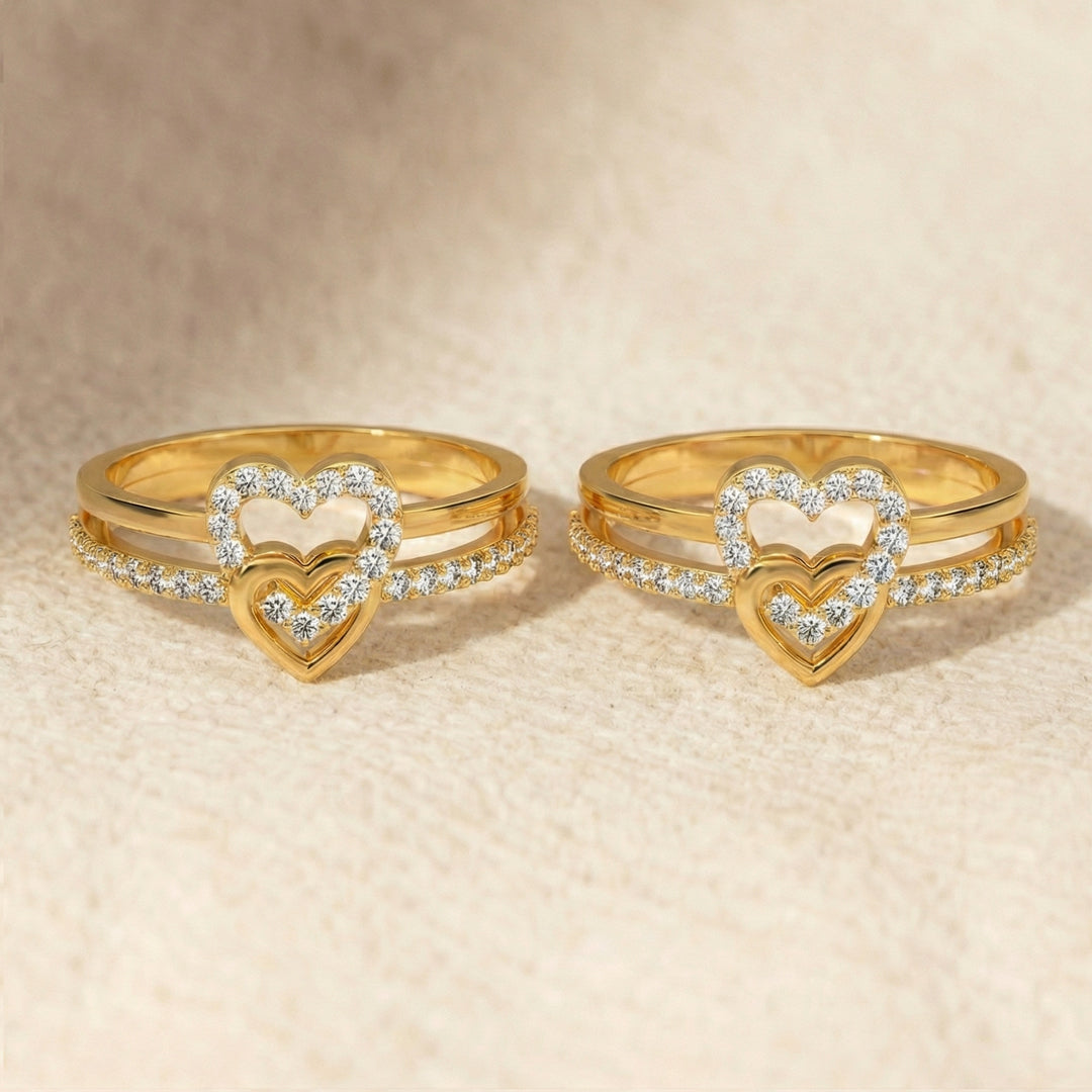 Mother & Daughter Entwined Hearts Ring