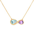 Mother & Daughter Teardrop Infinity Birthstone Necklace