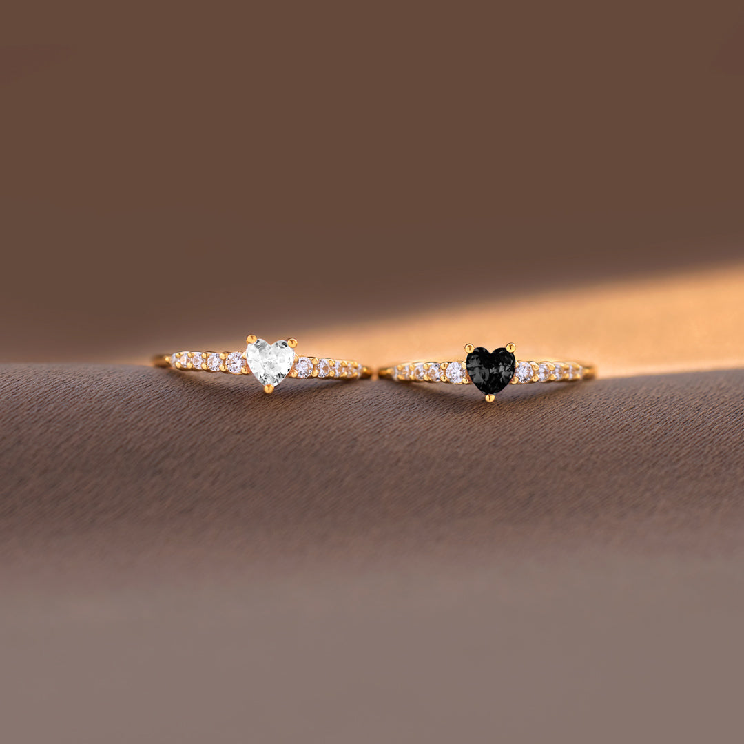 Like Mother Like Daughter Dainty Matching Heart-Cut Ring