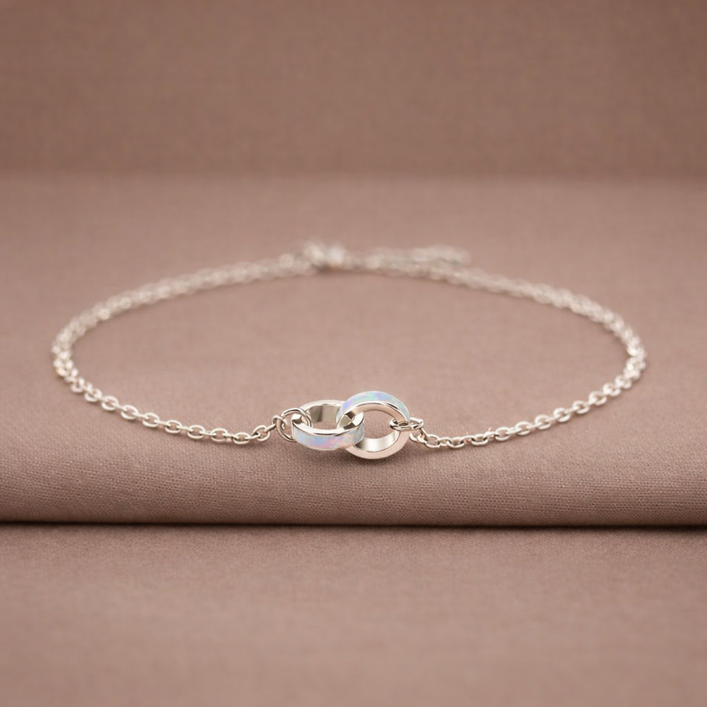 The Purest Love for Mother & Daughter Matching Opal Circle Bracelet