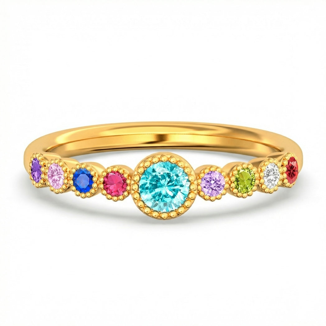 Mama & Her Mini Gang Custom 1-7 Birthstones Ring