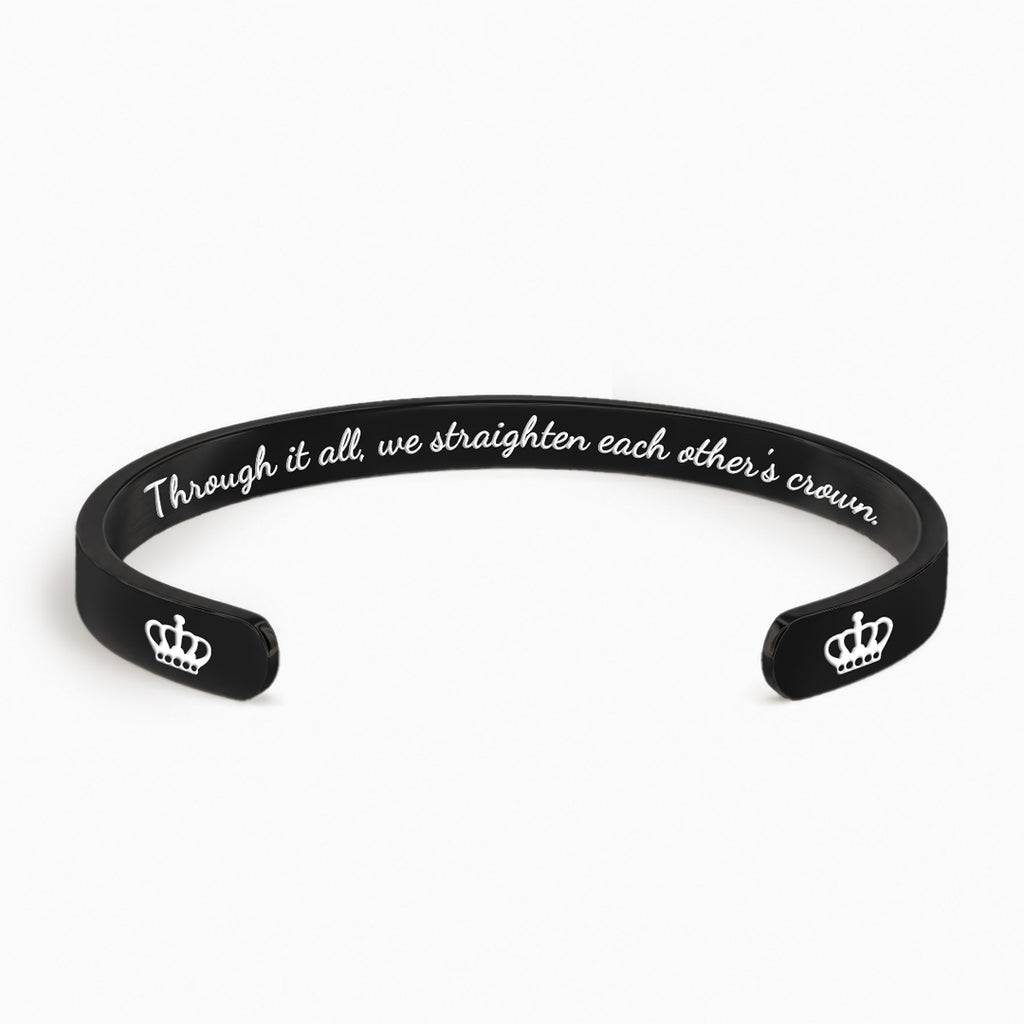 Through It All We Fix Each Other’s Crown Couple Bangle