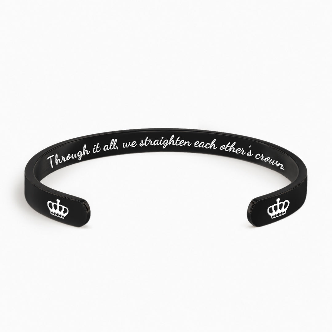 Through It All We Fix Each Other’s Crown Couple Bangle
