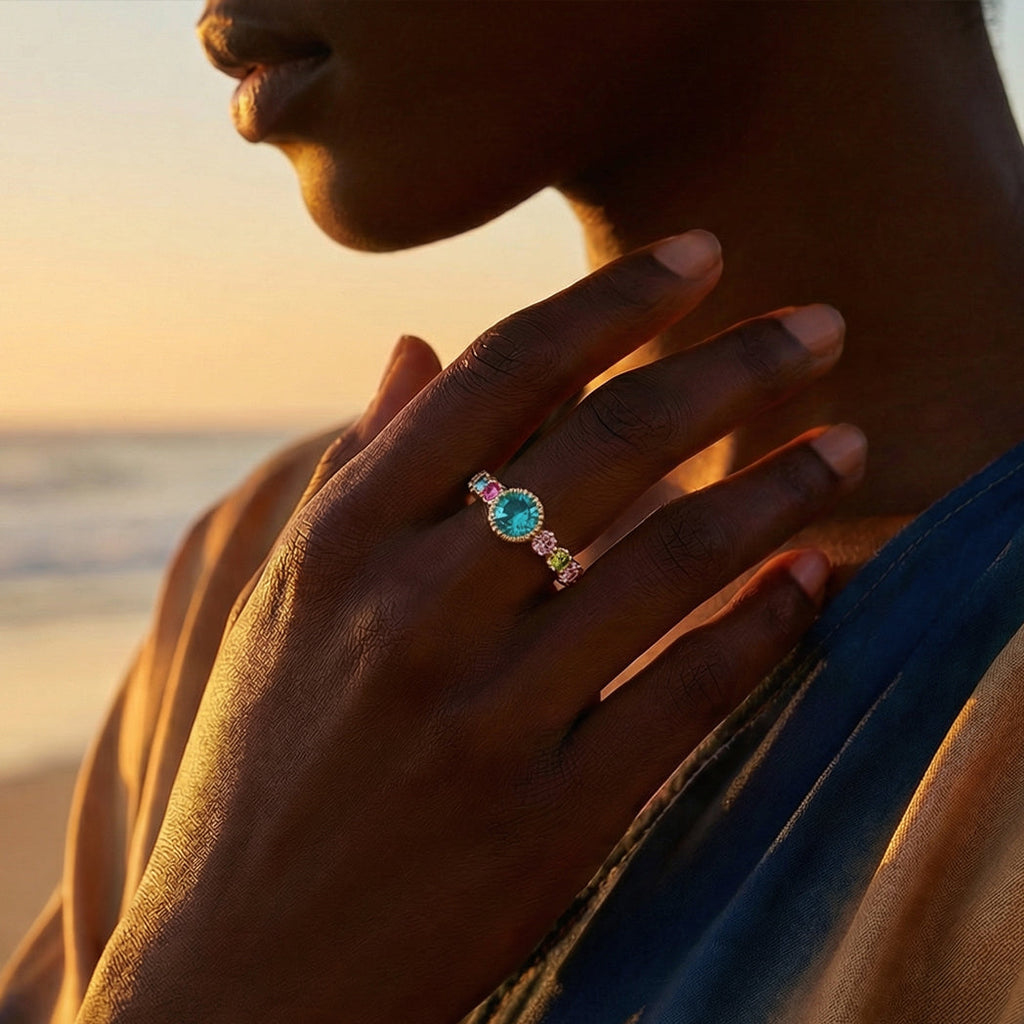 Mama & Her Mini Gang Custom 1-7 Birthstones Ring