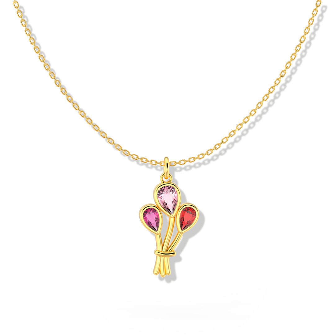 Custom 1-6 Balloon Birthstone Necklace