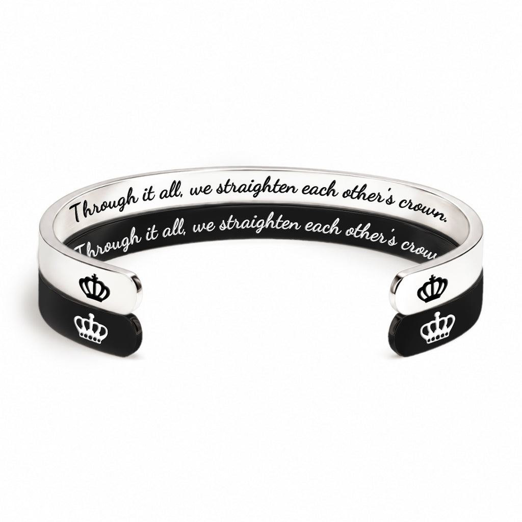Through It All We Fix Each Other’s Crown Couple Bangle