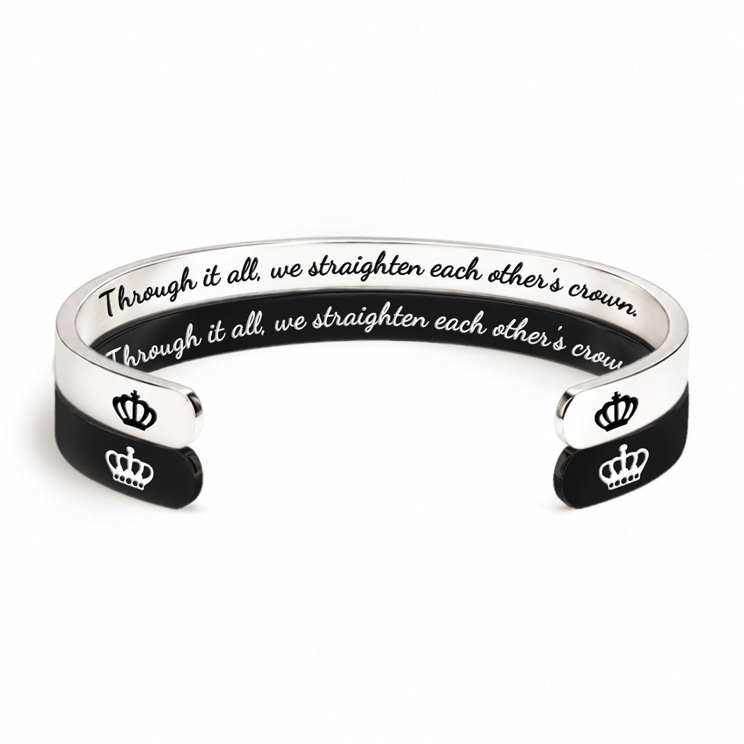 Through It All We Fix Each Other’s Crown Couple Bangle