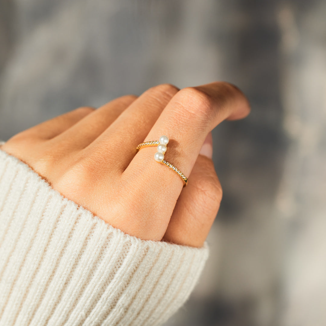 Triple Pearl Ring