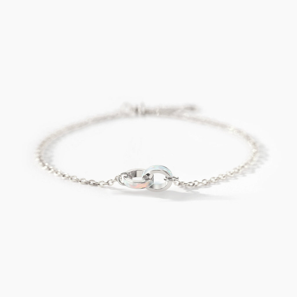 The Purest Love for Mother & Daughter Matching Opal Circle Bracelet