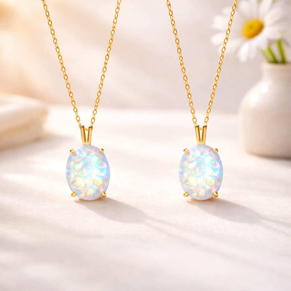 The Purest Love Matching Mother & Daughter Opal Necklaces