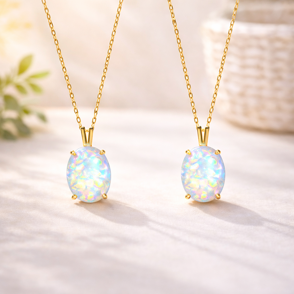 The Purest Love Matching Mother & Daughter Opal Necklaces