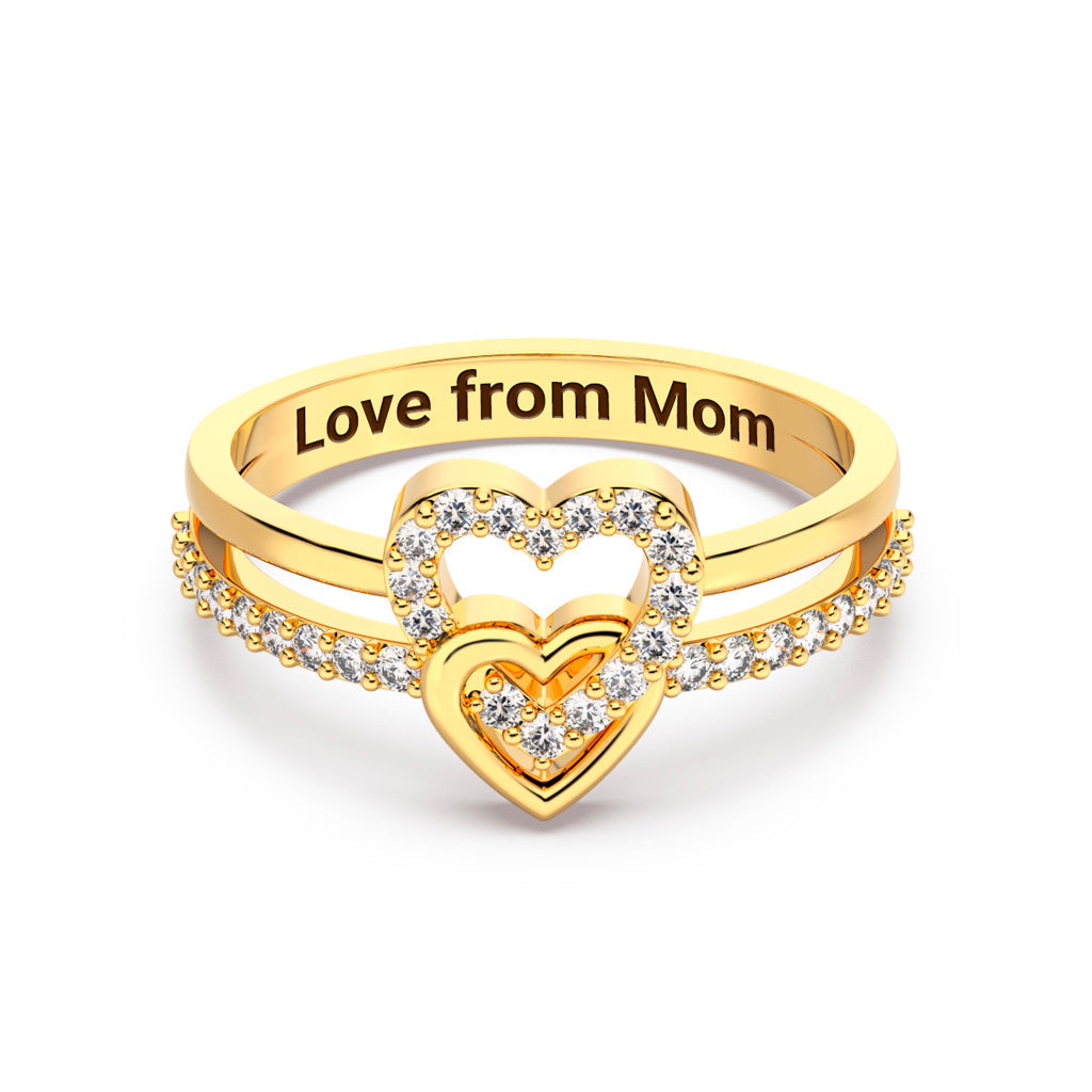 Love From Mom Entwined Hearts Ring