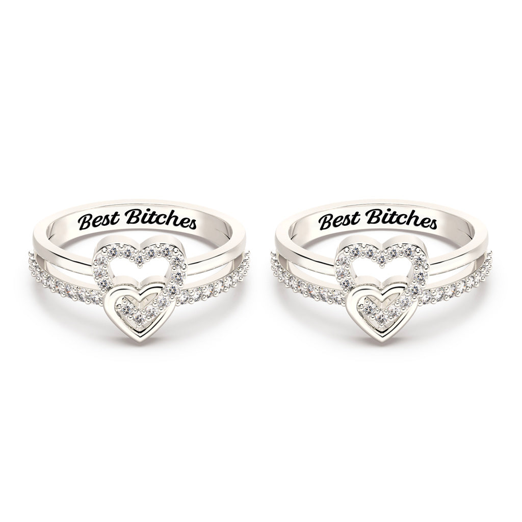 Best B♥︎tches Powerful Force Entwined Hearts Ring