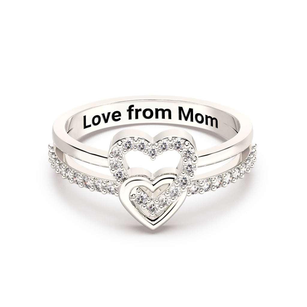 Love From Mom Entwined Hearts Ring