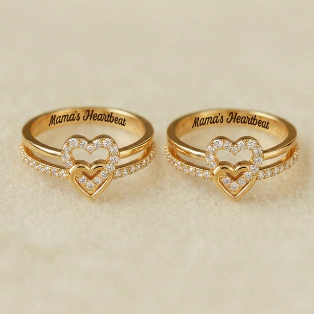 A Mother's Heartbeat Entwined Hearts Ring