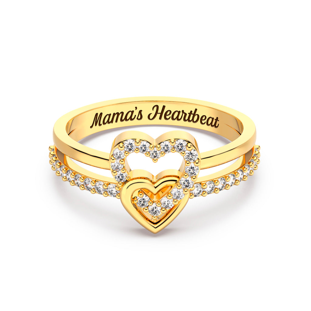 A Mother's Heartbeat Entwined Hearts Ring