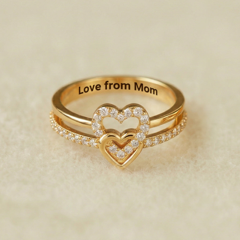Love From Mom Entwined Hearts Ring