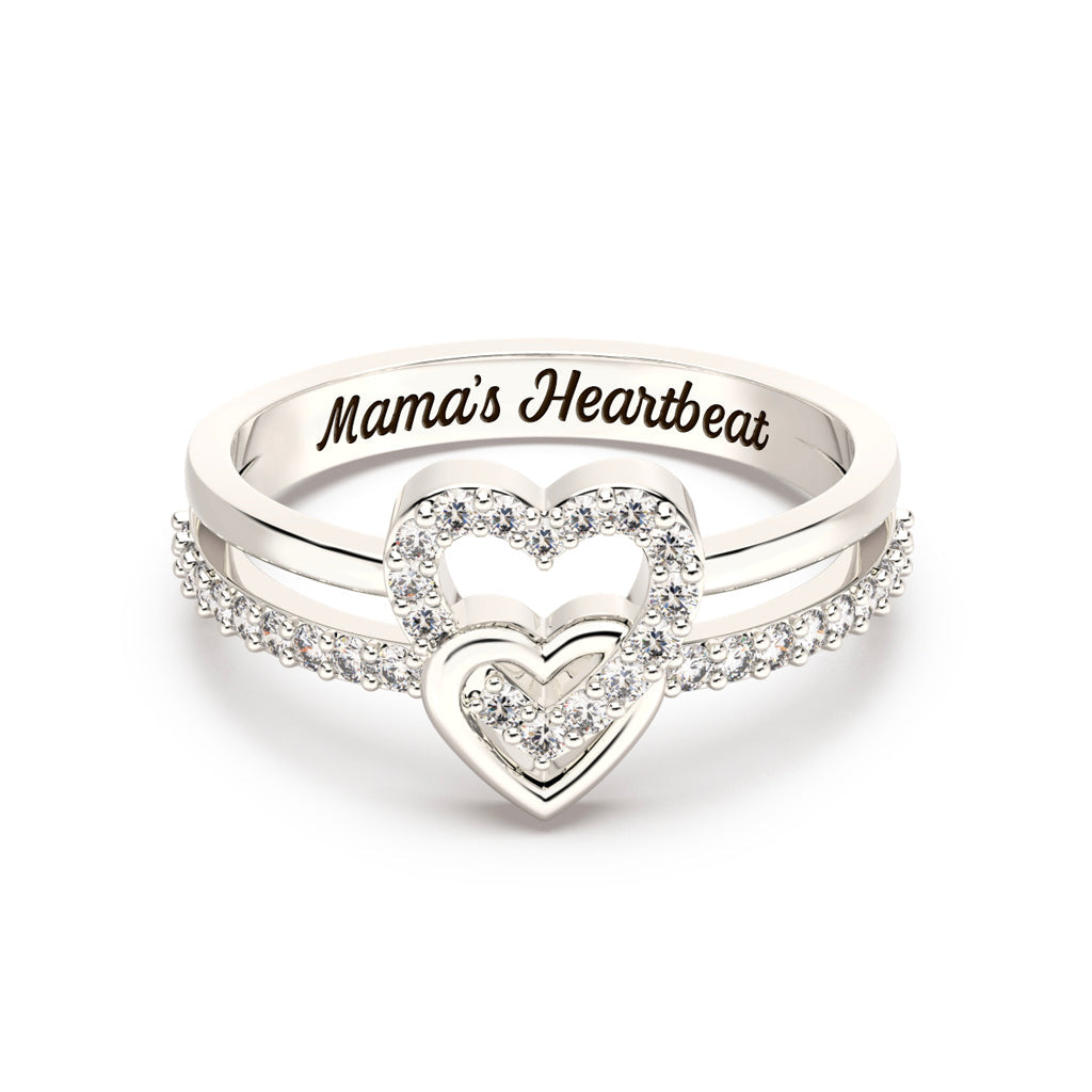 A Mother's Heartbeat Entwined Hearts Ring