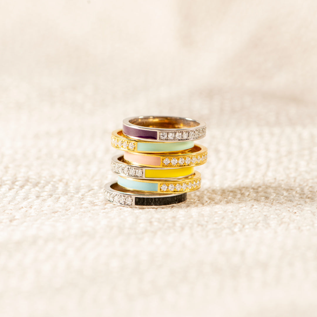 Half Enamel Ring Band