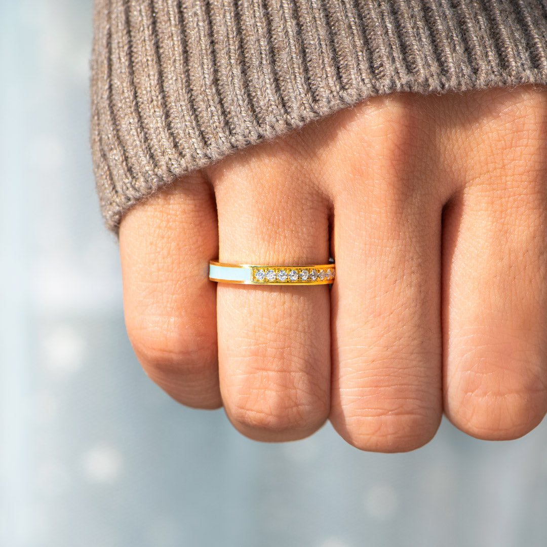 Half Enamel Ring Band