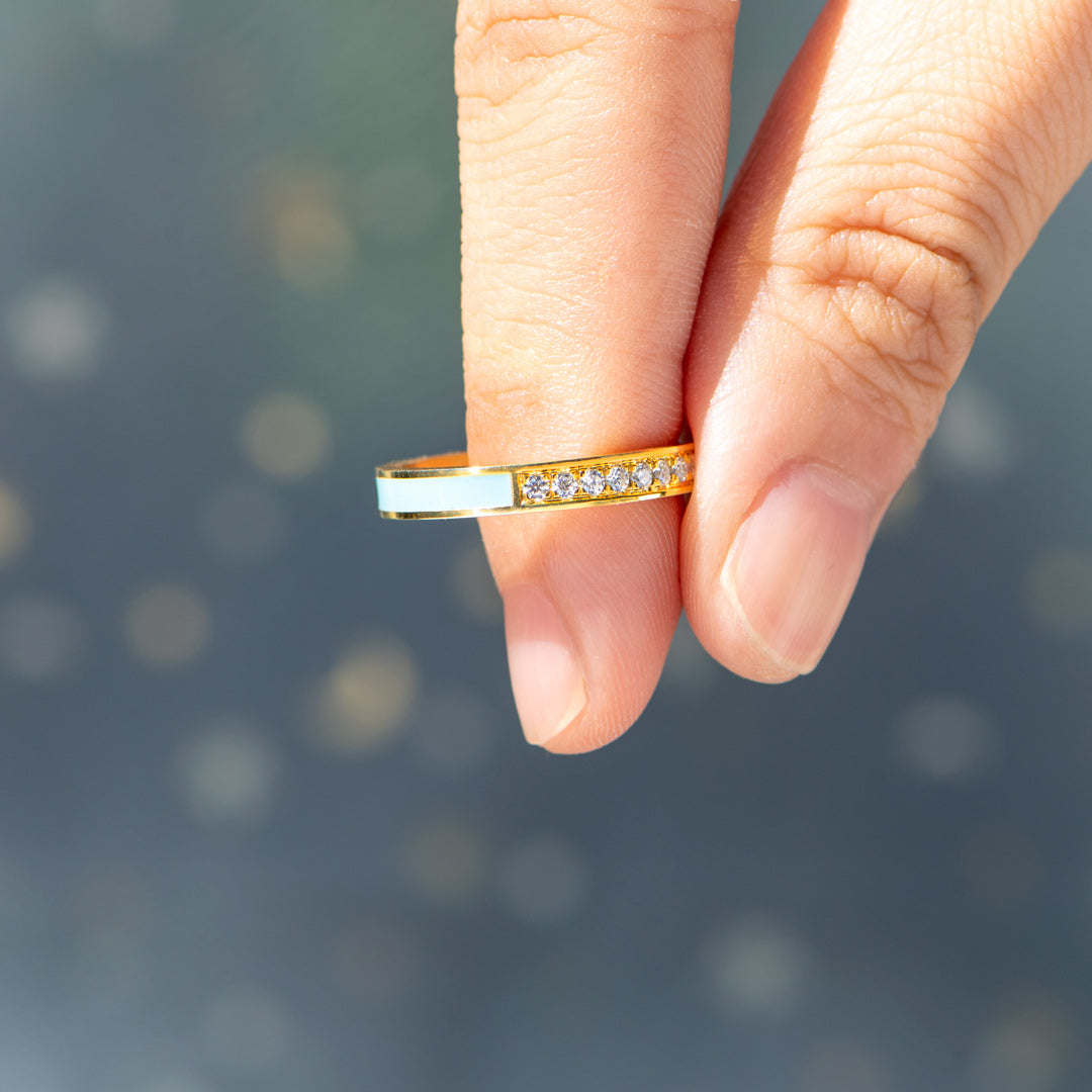 Half Enamel Ring Band
