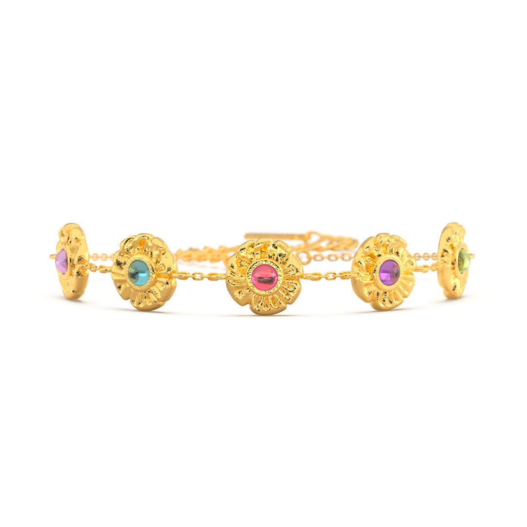 For Mother Personalized 1–8 Birthstone Vintage Blossom Bracelet