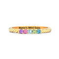 Mama's Mini Gang 1-6 Birthstones Twisted Band Ring