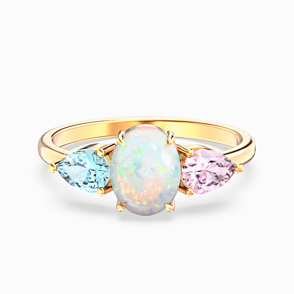 The Purest Love Mother & Daughter Birthstone Opal Ring