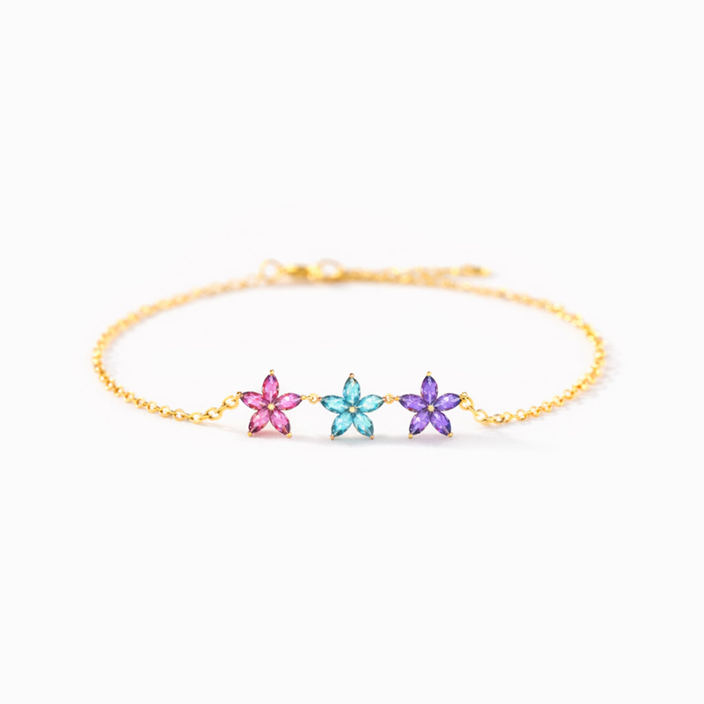 Mama's Garden 1-6 Floral Birthstone Bracelet Gift For Mom