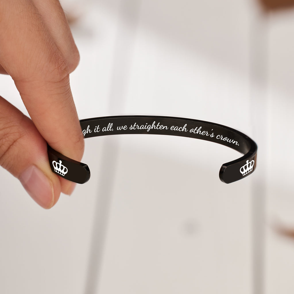 Through It All We Fix Each Other’s Crown Couple Bangle