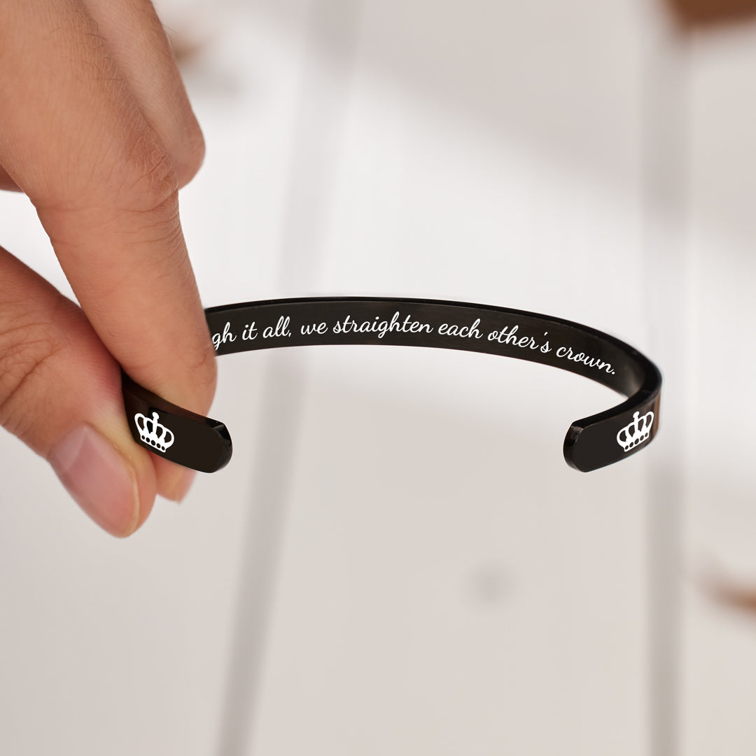 Through It All We Fix Each Other’s Crown Couple Bangle