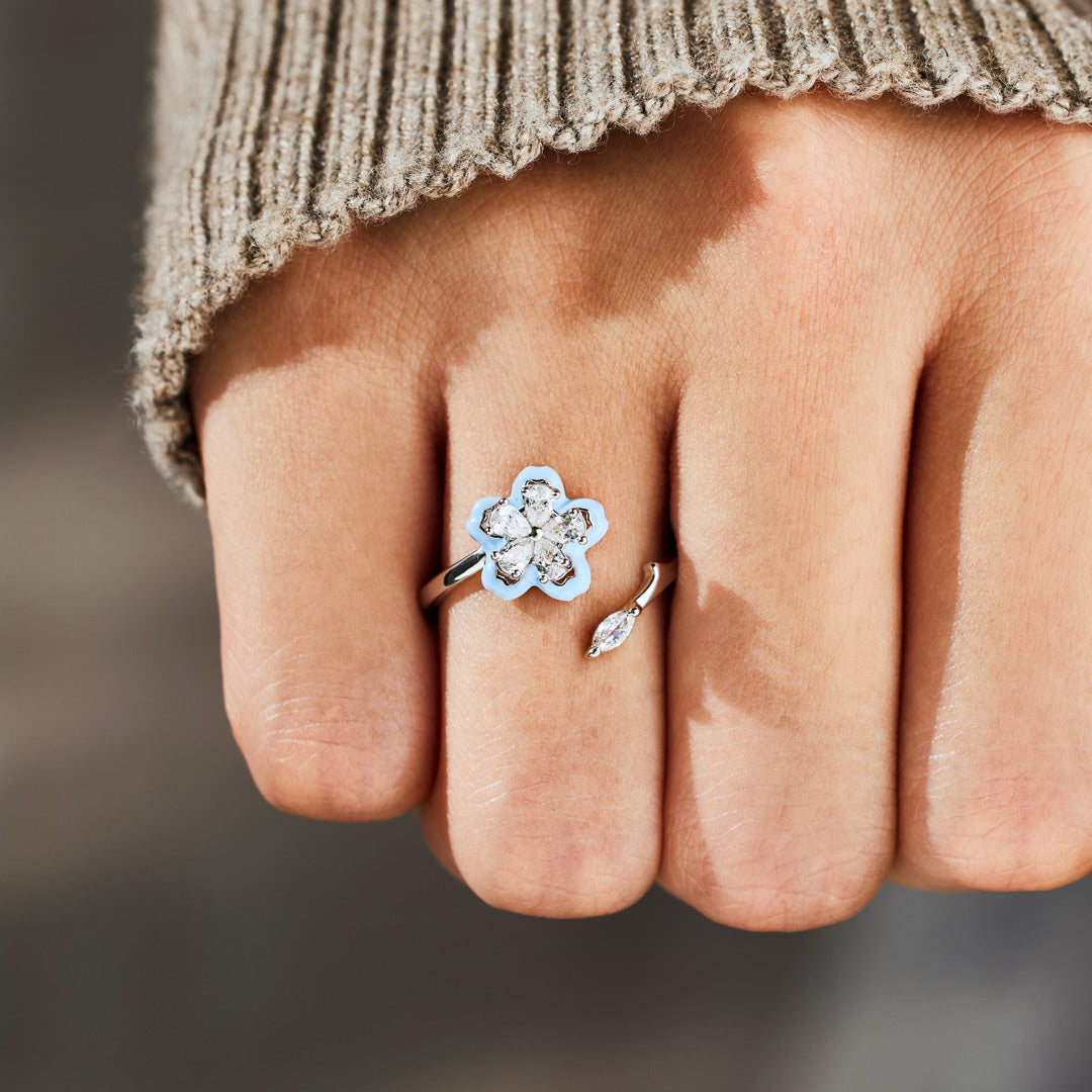 Enamel Flower Fidget Ring