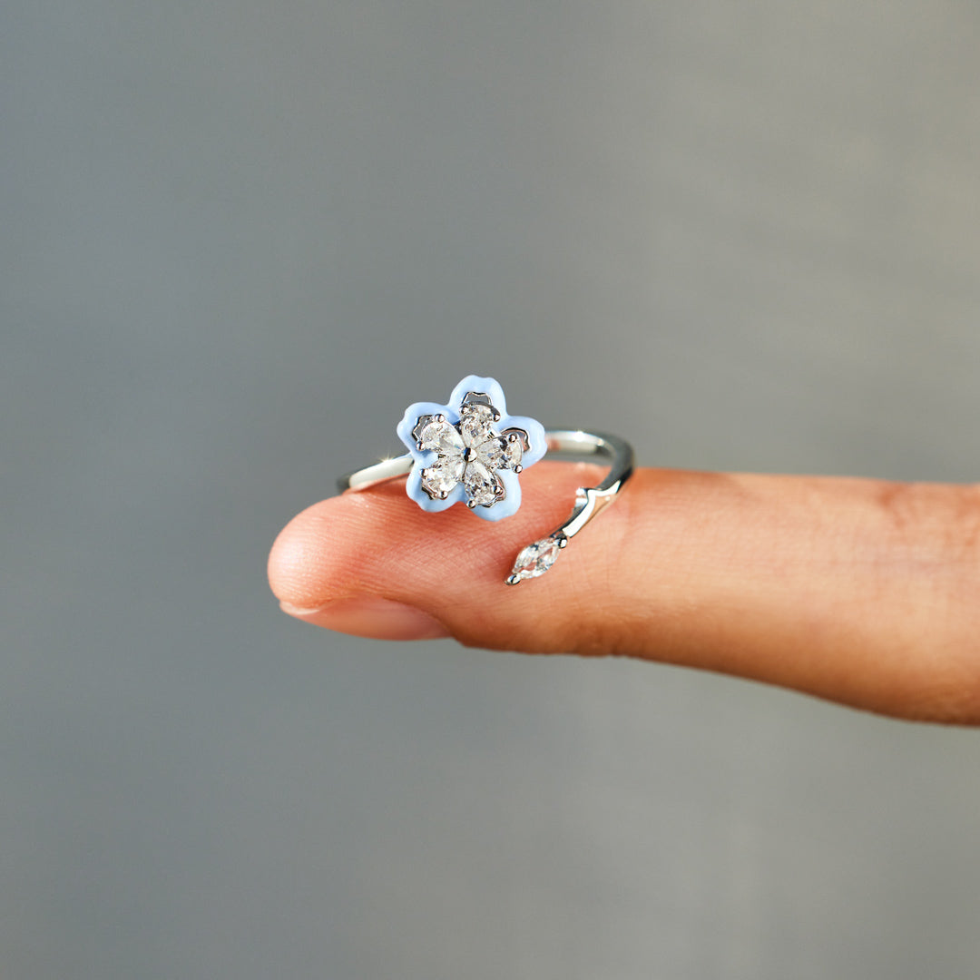 Enamel Flower Fidget Ring