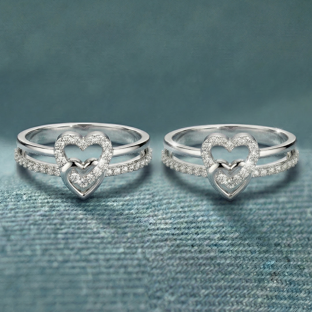 Mother & Daughter Entwined Hearts Ring