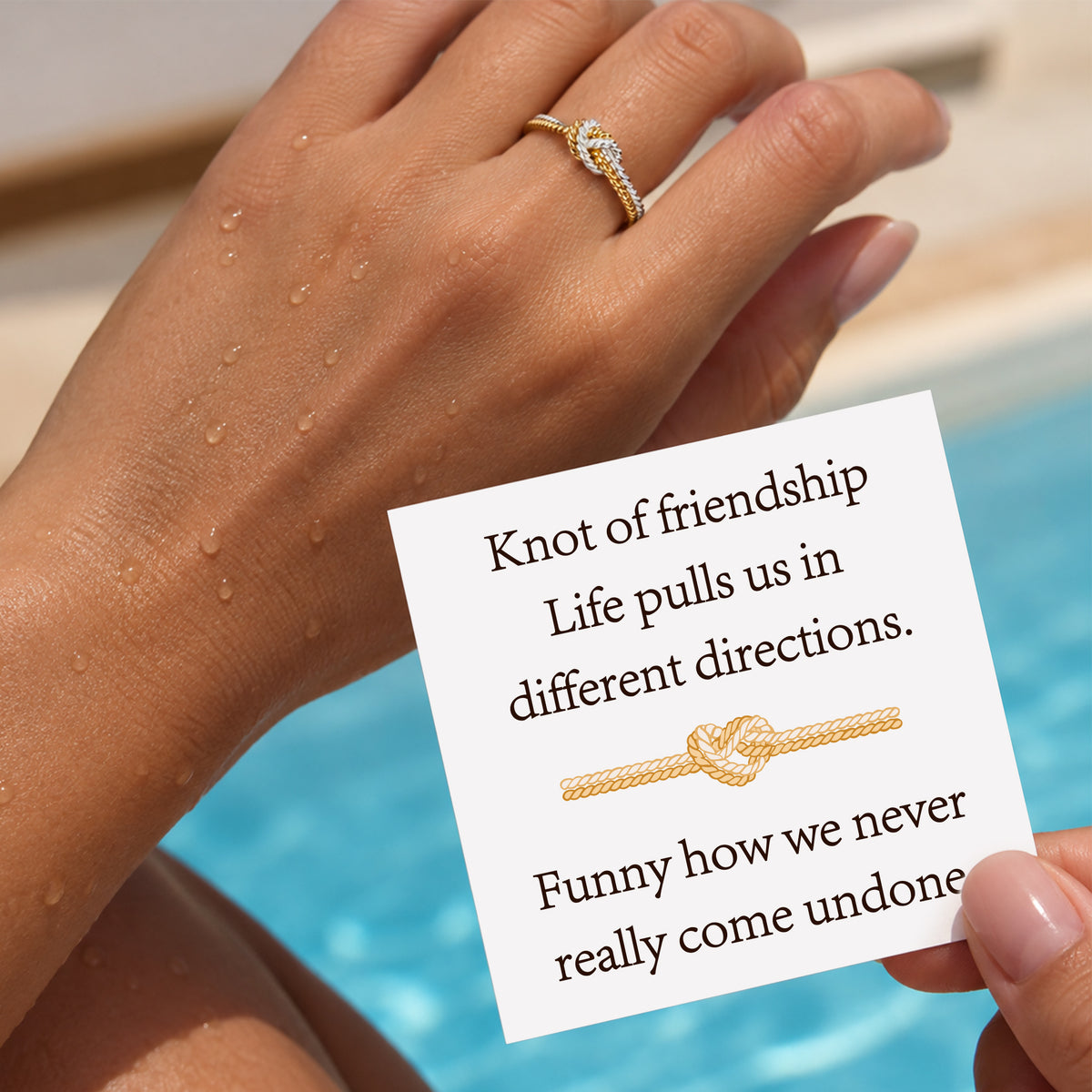 Friendship Never Come Undone Handcrafted Two Strand Knot Ring