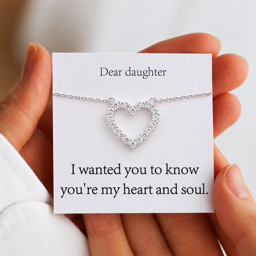 Dear Daughter You're My Heart And Soul Silver Heart Necklace