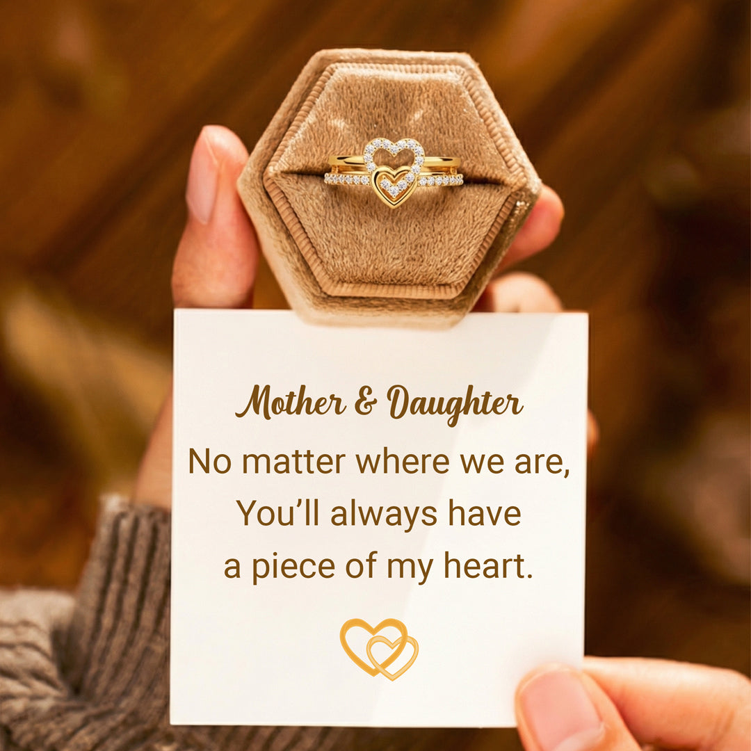 Piece Of My Heart Mother & Daughter Entwined Hearts Ring